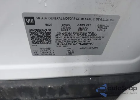 2023 GMC Terrain Slt z USA, uszkodzony, nr VIN 3GKALVEGXPL268487